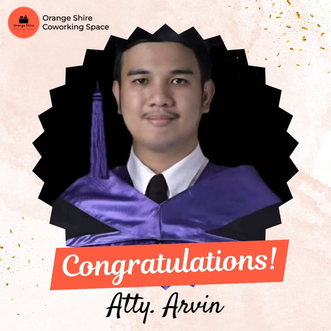 Congratulations to Atty. Arvin for passing Bar Examination