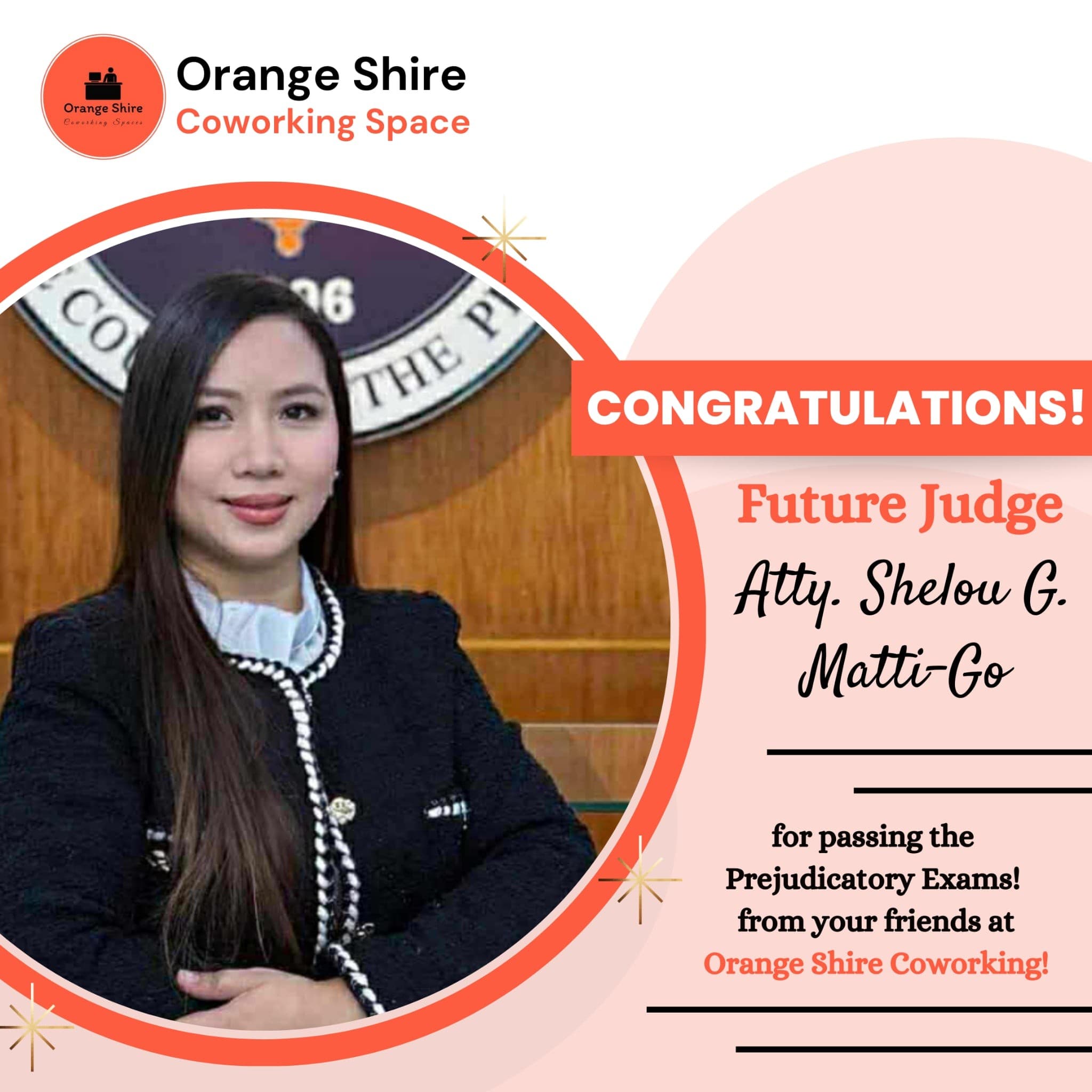 Congratulations to Atty. Shelou G. Matti-Go for passing Prejudicatory Examinations
