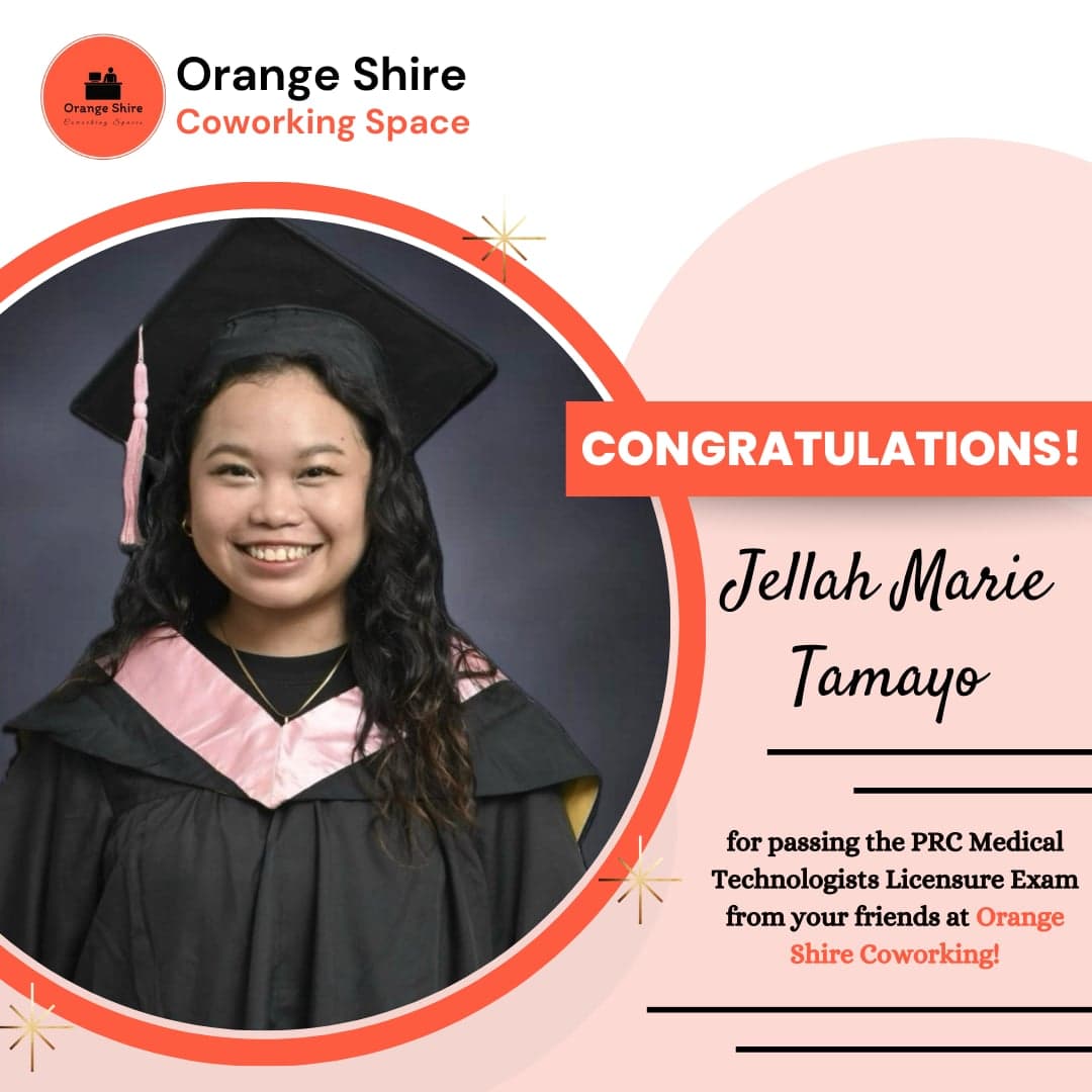 Congratulations to Jellah Marie Tamayo for passing PRC Medical Technologists Licensure Exam