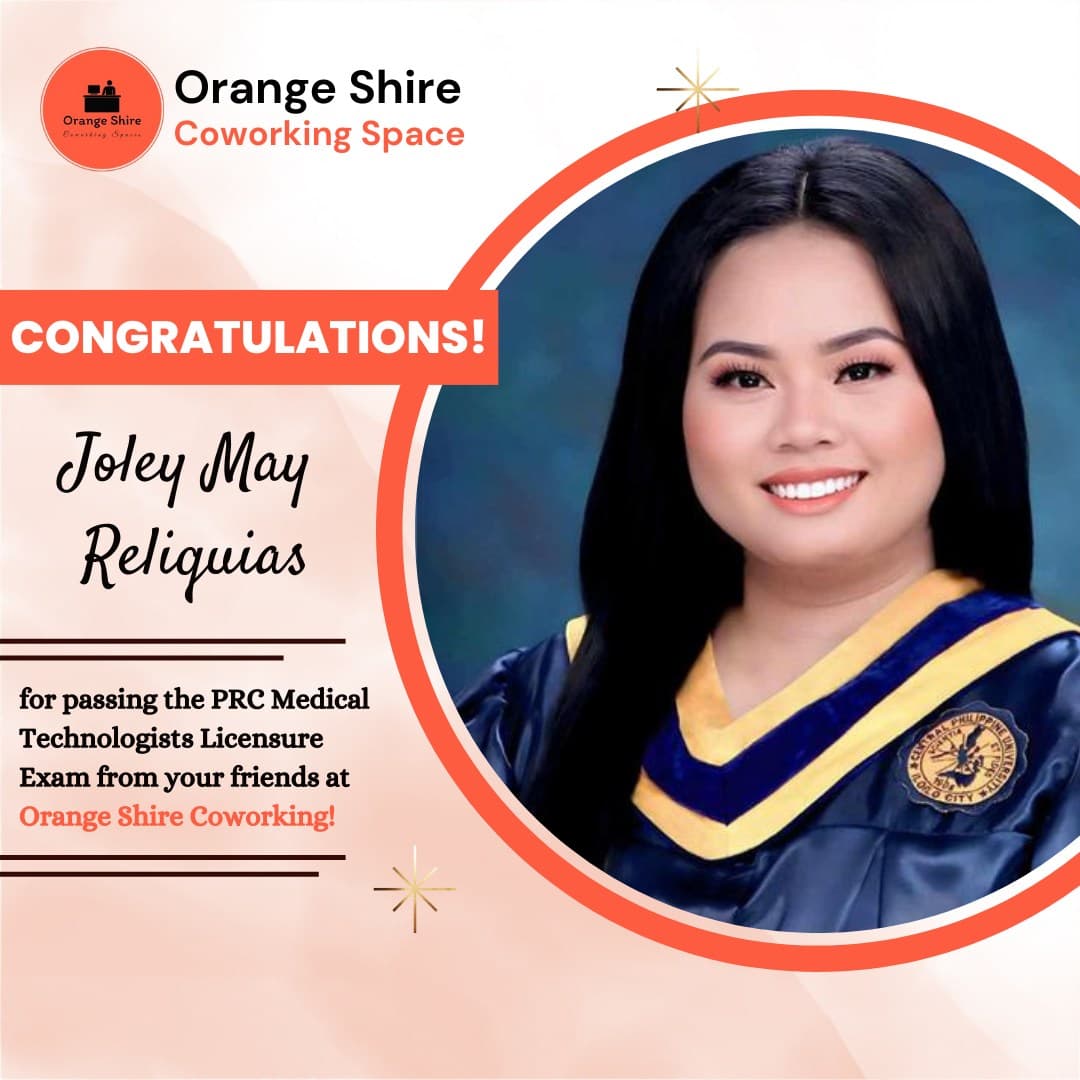 Congratulations to Joley May Reliquias for passing PRC Medical Technologists Licensure Exam