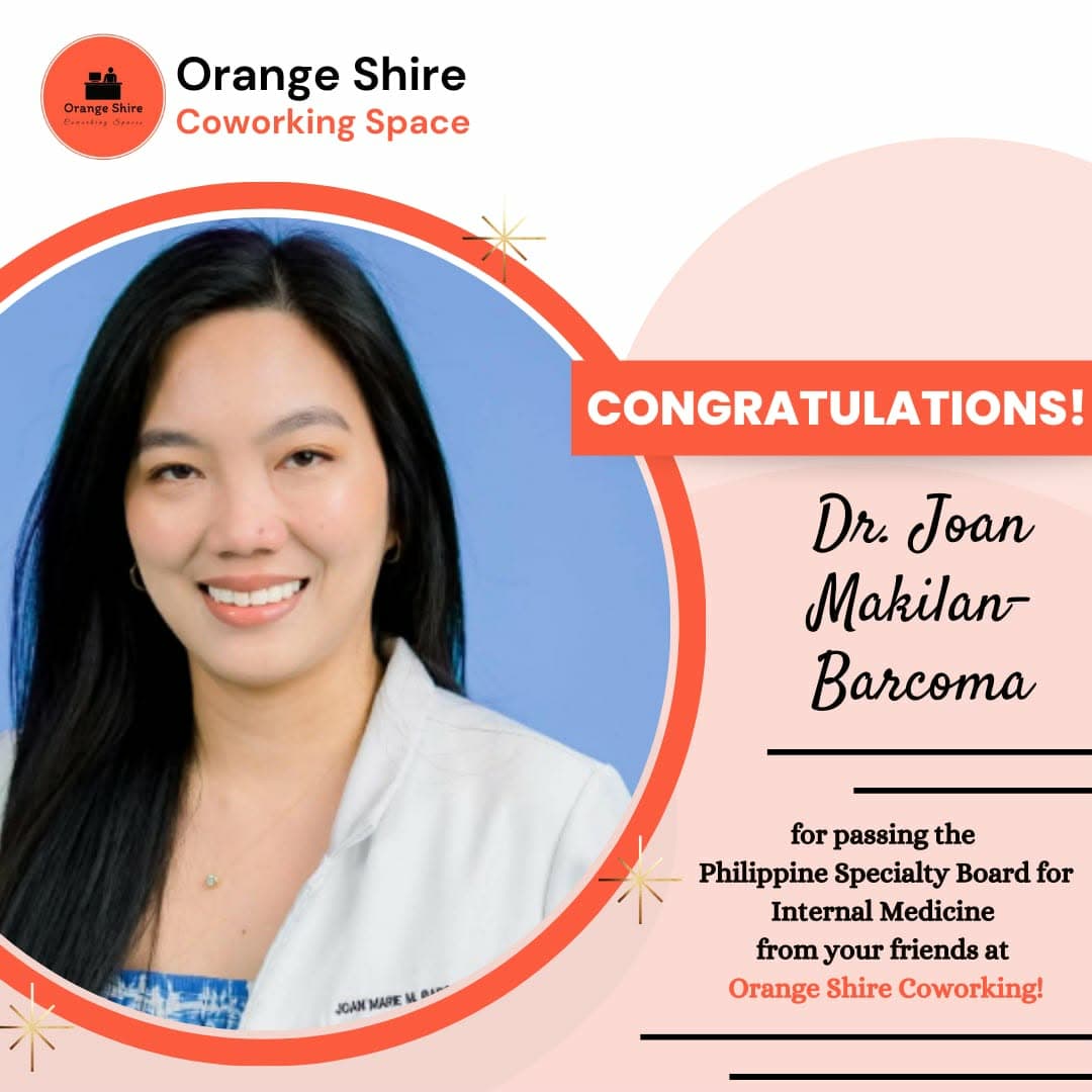 Congratulations to Dr. Joan Makilan-Barcoma for passing Philippine Specialty Board for Internal Medicine