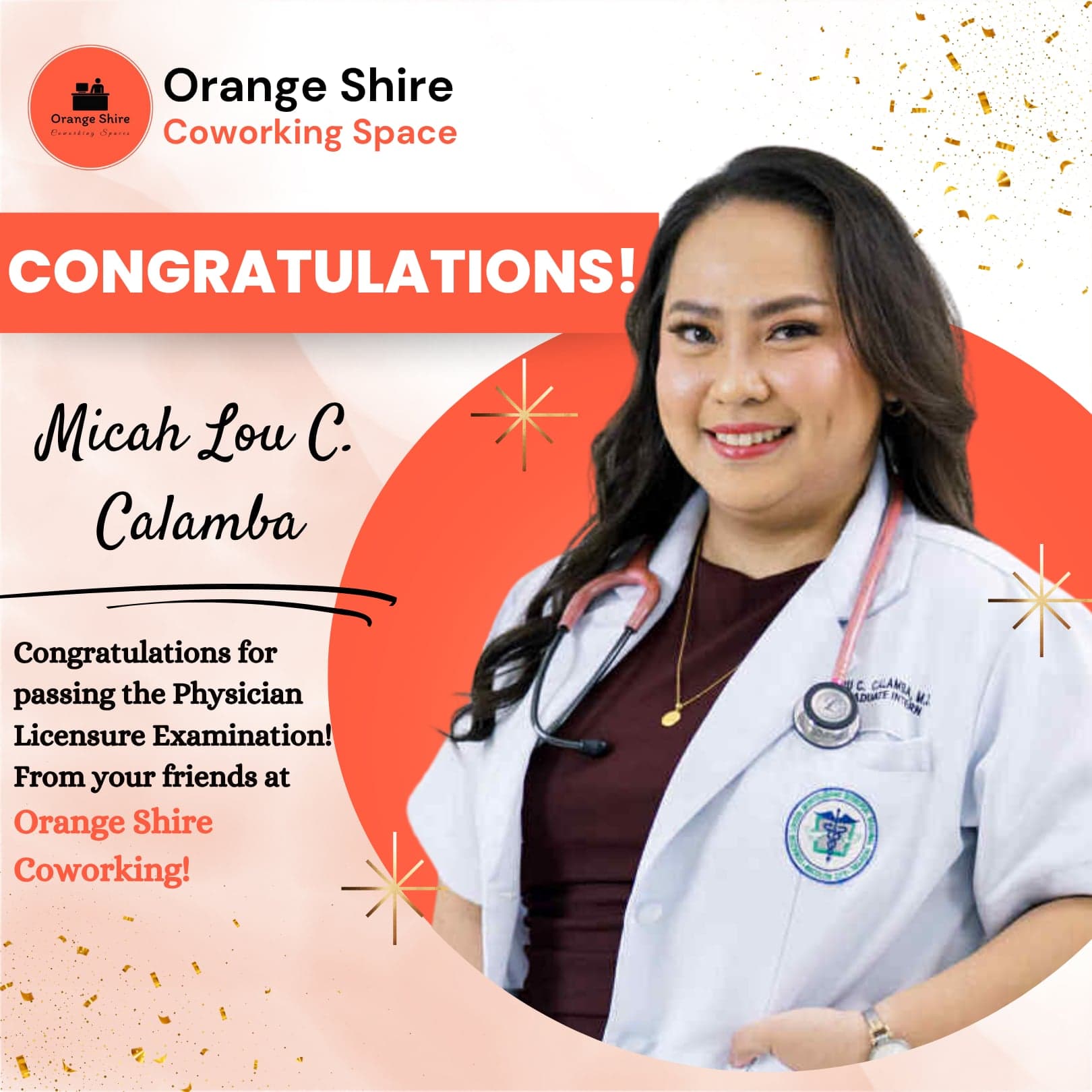 Congratulations to Dr. Micah Lou C. Calamba for passing Physician Licensure Examination