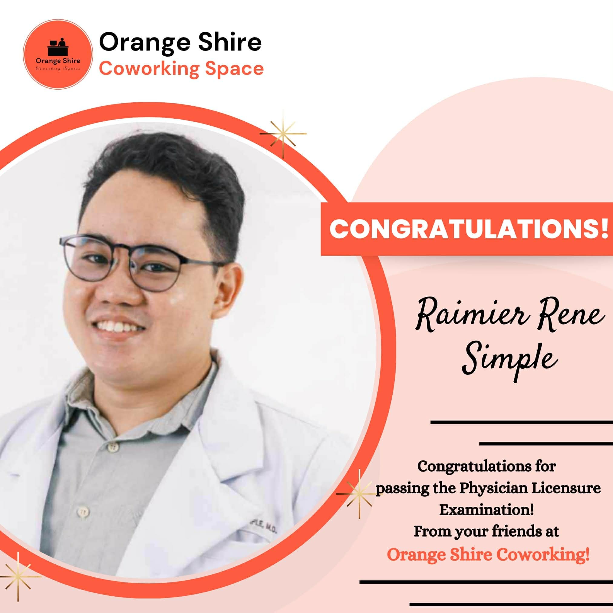 Congratulations to Dr. Raimier Rene Simple for passing Physician Licensure Examination